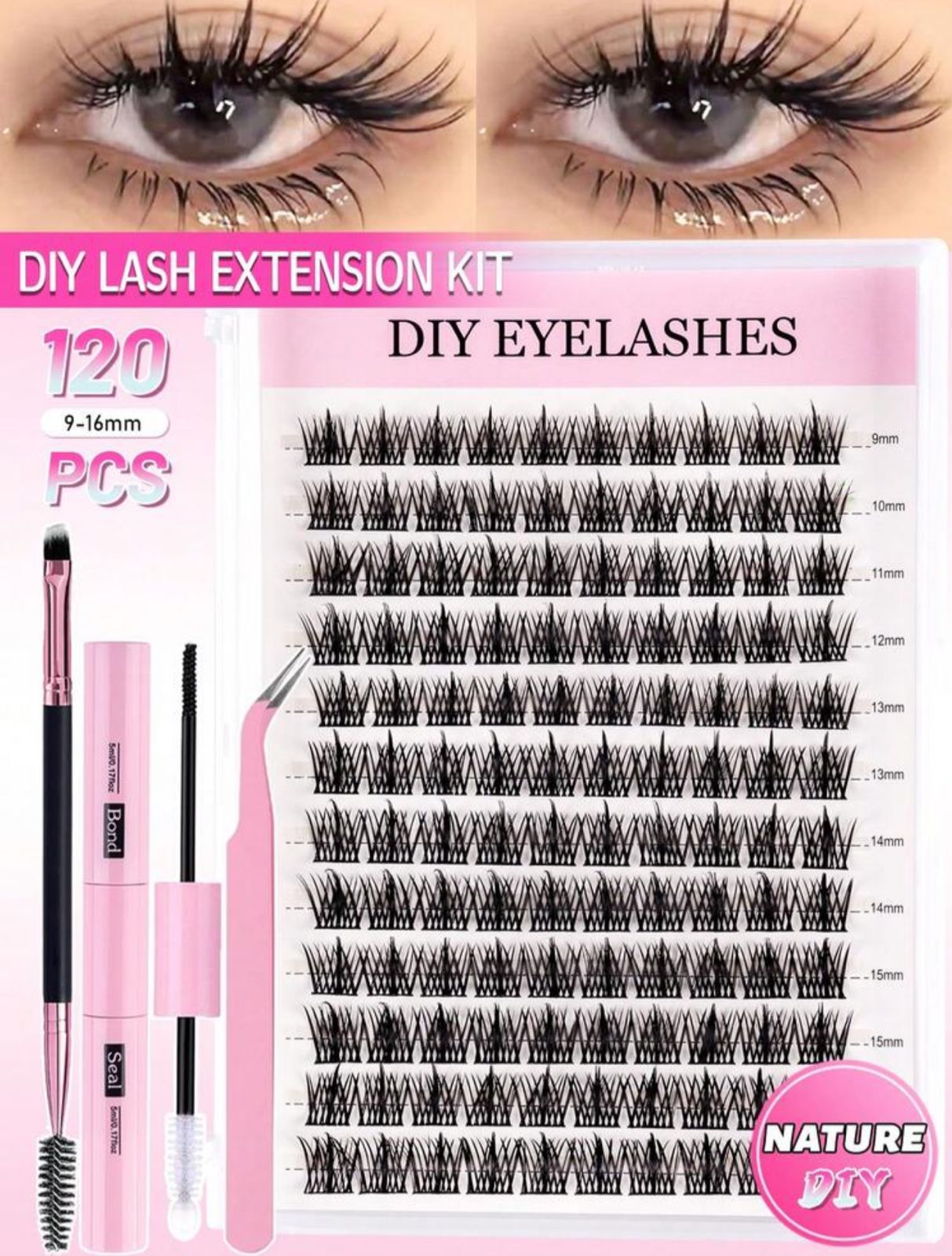 Kit de Extensiones de Pestañas DIY