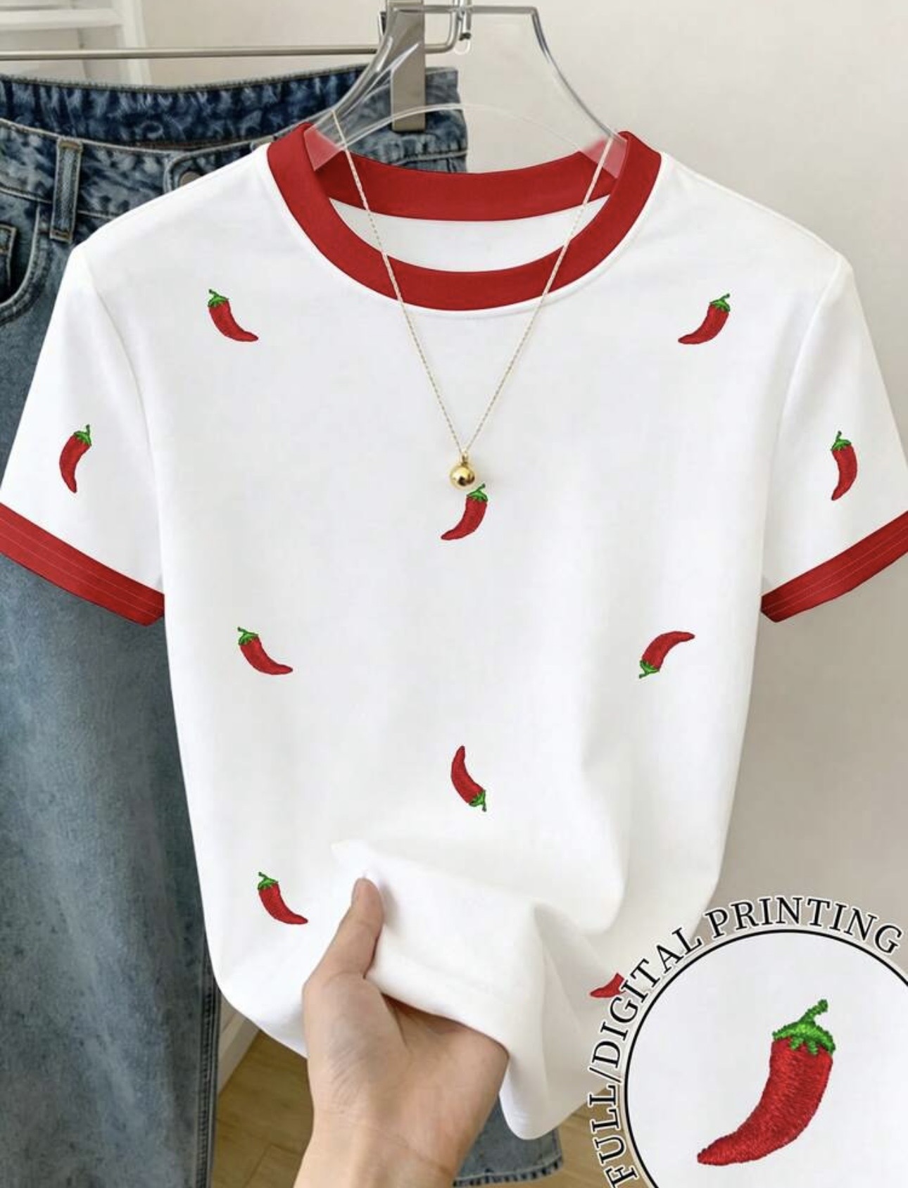 Remera con diseño de pimiento