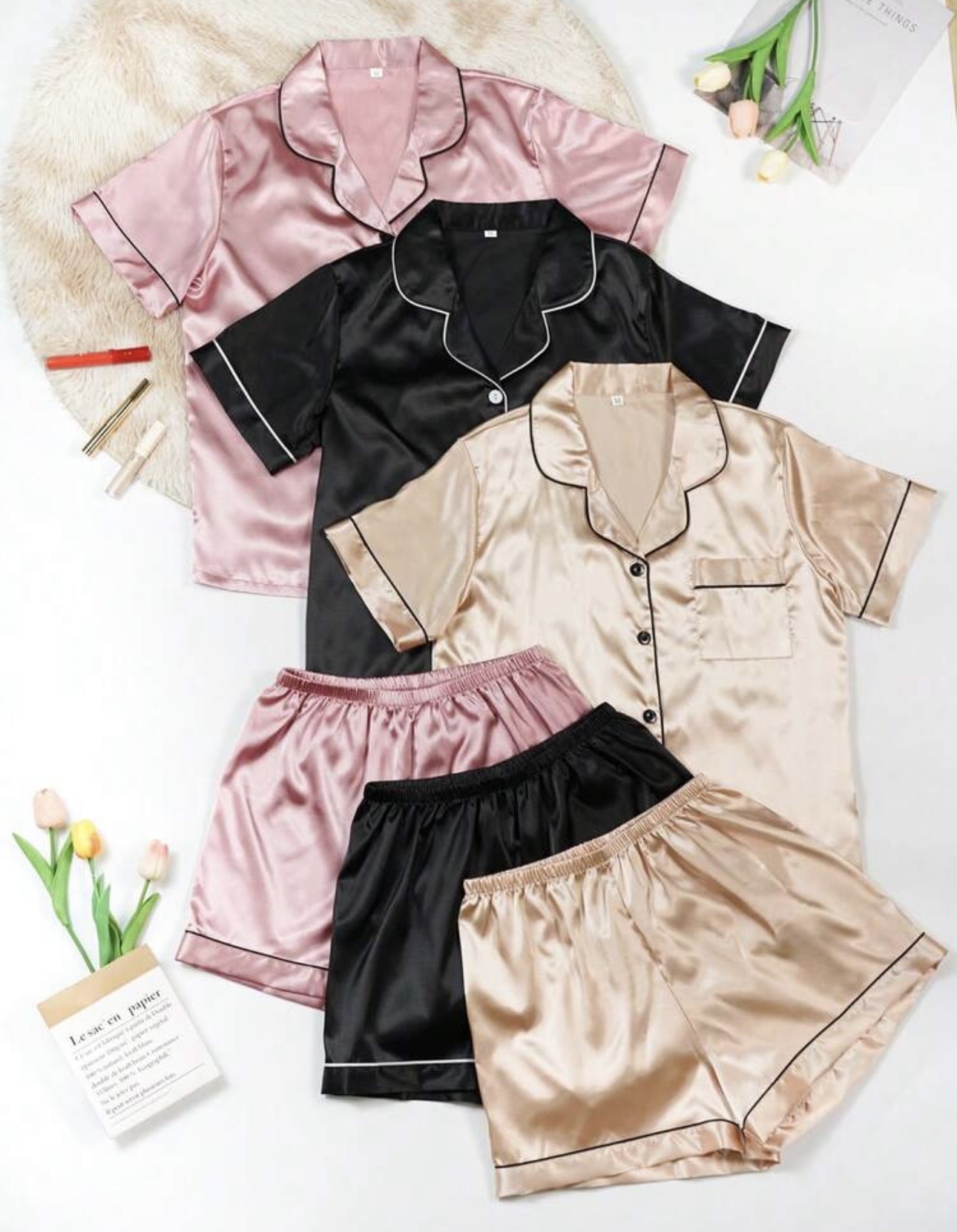Pijama de satin con short