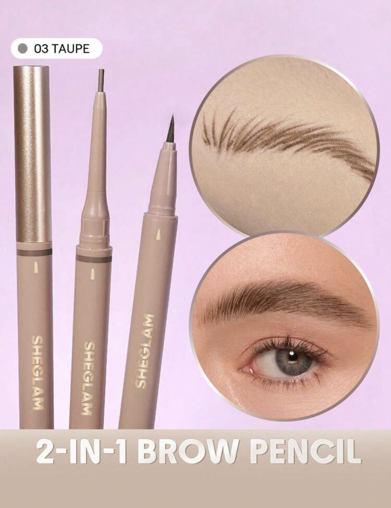 Lápiz para cejas doble punta Sheglam